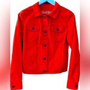 Old Navy ‘The Rockstar’ Orange Jean Jacket Sz M